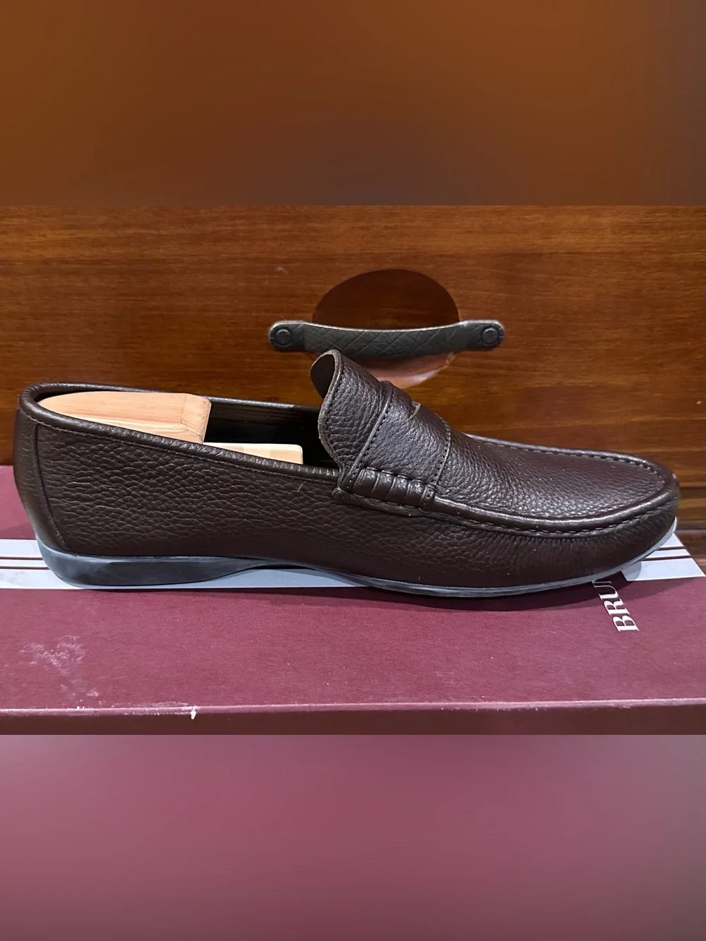 Bruno Magli Men's Classic Penny Loafers in Dark Brown 10.5
